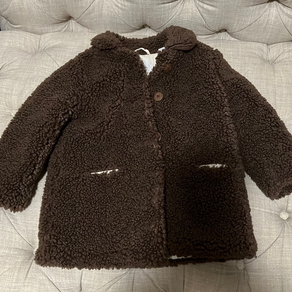 Zara girl teddy coat size 3-4 years